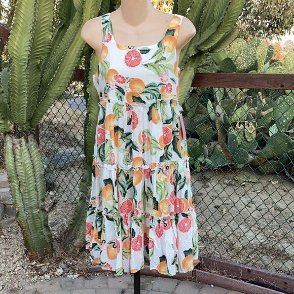 NWT Ivy City Co. Phoebe Sun Dress Women’s XXS Fruit Pattern Ruffled - Picture 2 of 8